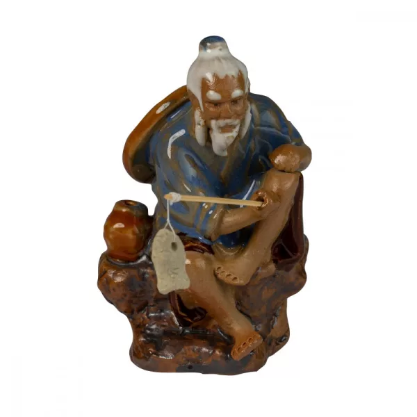 Figurină ceramică Pescar cu burduf