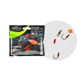   Wizard Monster Surface Livebait Double Mono Rig 9/0+11/0 Round 80cm Forfac monofil cu cârlig dublu