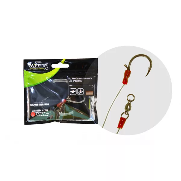 Wizard Monster Classic Braid Rig 8/0 Specimen Montură de somn
