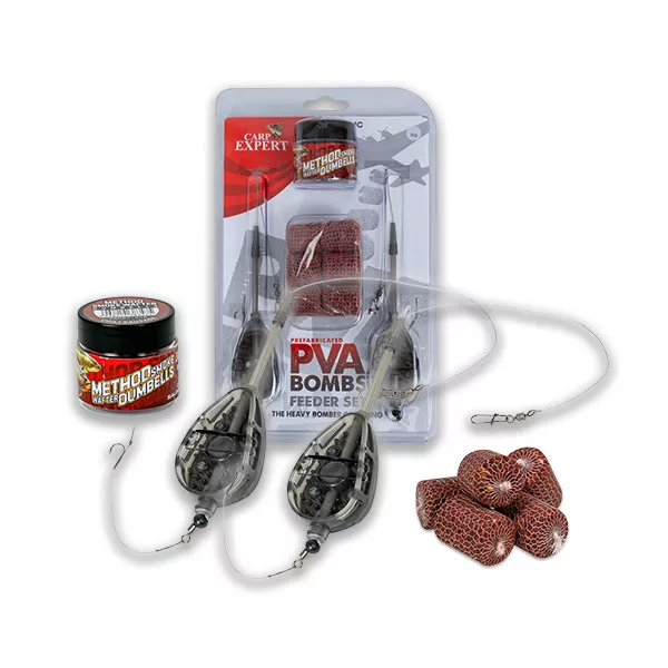 Carp Expert Set Rapid Pva Bomb Montură 50gr+50gr 2 monturi+6 PVA Bomb+momeală Pentru pescuit la fund