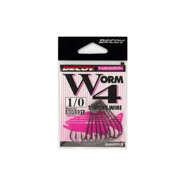 Decoy Worm 4 Strong Wire 2/0 Füles Szakállas Egyágú Ragadozóhalas Horog 8db