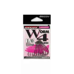   Decoy Worm 4 Strong Wire 5/0 Füles Szakállas Egyágú Ragadozóhalas Horog 5db