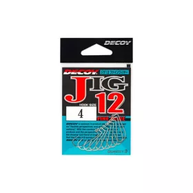   Decoy Jig12 Fine Wire #1/0 Füles Szakállas Egyágú Jig Horog 9db