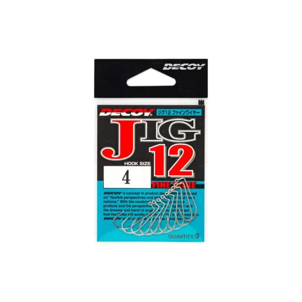 Decoy Jig12 Fine Wire #6 Füles Szakállas Egyágú Jig Horog 9db