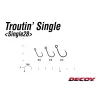 Decoy 28 Troutin Single #6 Füles Szakállas Egyágú Ragadozóhalas Horog 16db