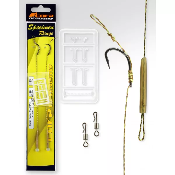 Carp Academy Basic Super Rig Negru 6 2buc/pachet Cârlig de crap Cu Ochi Cu Barbă