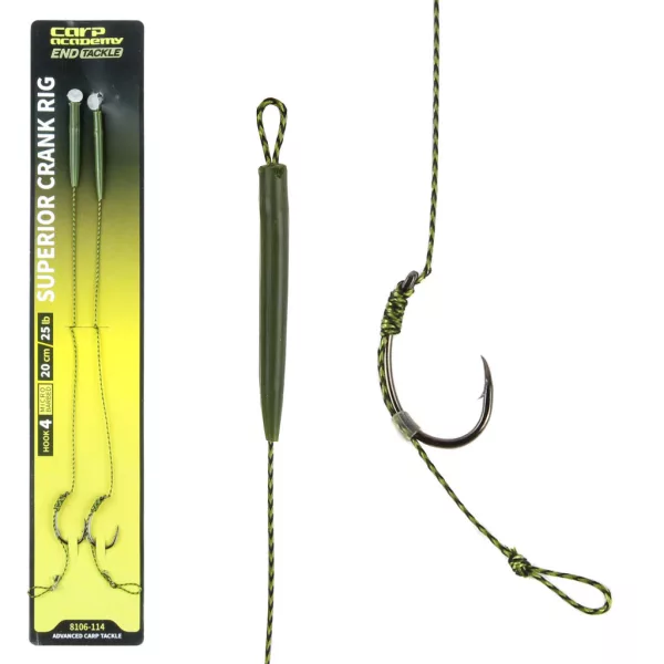 Carp Academy Crank Hook Rig 2 20cm Fonott Pontyozó Előke 2db