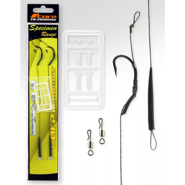 Carp Academy Line Aliger Rig Teflon Negru 6 2buc/pachet Cârlig de boilies cu ochet și barbă