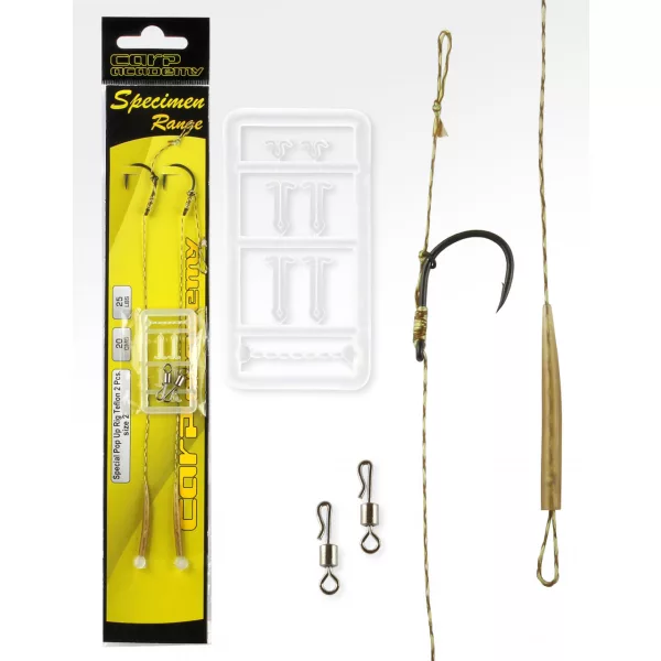 Carp Academy Special Pop Up Rig Teflon Negru 6 2buc/pachet Cu ochet Cu barbă Cârlig de boilies