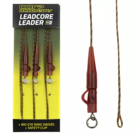   Carp Academy Montură Leadcore Prelegată cu Vârtelnita cu Ochi Mare și Clemă de Plumb 3 buc