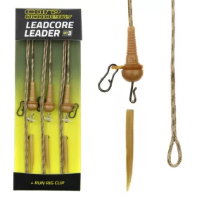   Carp Academy Montură Leadcore Prelegată Run Rig Montată cu Clemă de Plumb 3 buc
