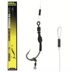   Carp Academy Spinner Rig Curved Shank Rig 4 Cârlig de boilies Spinner cu barbetă și ochet