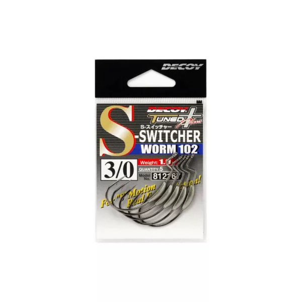 Decoy Worm 102 S-Swicher #3/0 1,0gr Súlyozott Offset Horog 5db