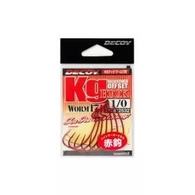 Decoy Worm 17R KG 3/0 Blood Red Offset Horog 6db