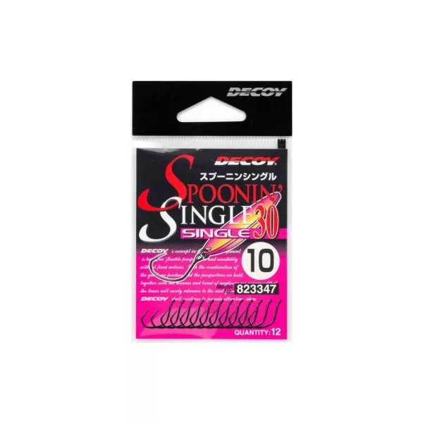 Decoy 30 Spoonin Single #12 Füles Szakállas Egyágú Ragadozóhalas Horog 12db