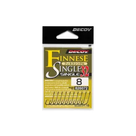   Decoy 32 Finesse Single #8 Füles Szakállas Egyágú Ragadozóhalas Horog 10db