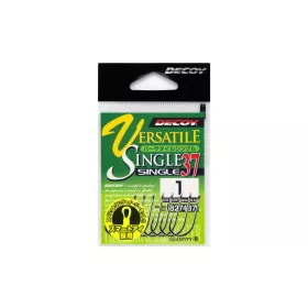   Decoy 37 Versatile Single #2/0 Füles Szakállas Egyágú Ragadozóhalas Horog 8db