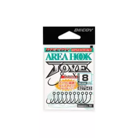   Decoy Area Type X AH-10 X Jove #6 Barbless Füles Szakáll Nélküli Egyágú Ragadozóhalas Horog 10db
