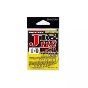   Decoy Jig11S Strong Wire Silver #6 Füles Szakállas Egyágú Jig Horog 9db