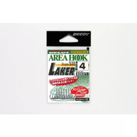   Decoy Area Type XIII Laker #6 Barbless Füles Szakáll Nélküli Egyágú Ragadozóhalas Horog 10db