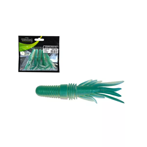 Larvă artificială Wizard Bass Grub Green 7cm 5 buc.