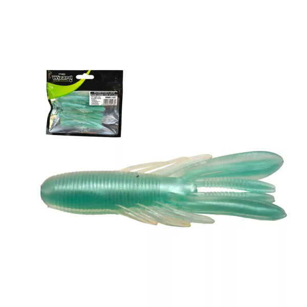 Wizard Bass Grub Clear Green Larvă artificială 7cm 5 buc