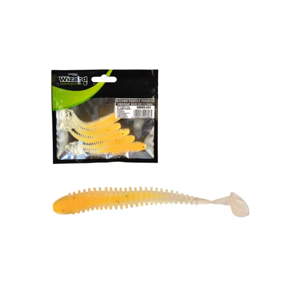Wizard Power Minnow Portocaliu 9cm Nălucă de cauciuc 5buc