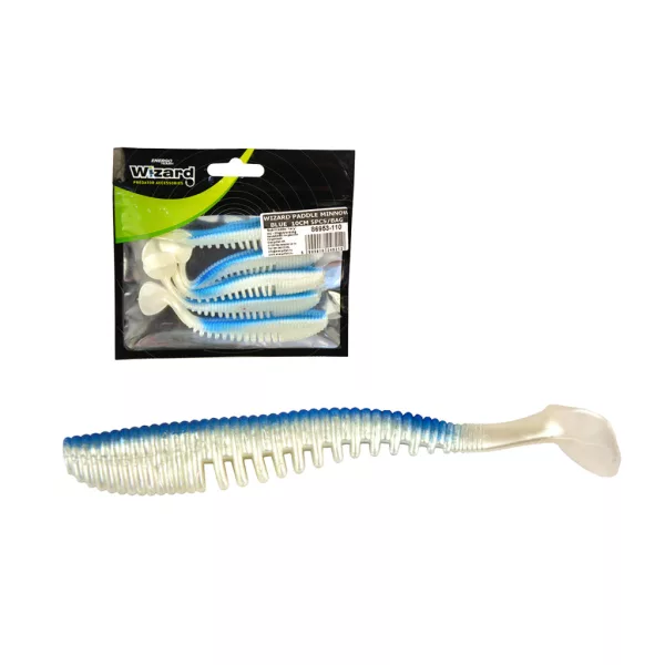 Wizard Ruthless Minnow Albastru 10cm Nălucă de cauciuc 5buc