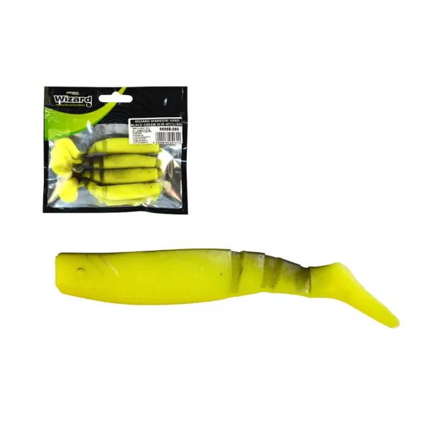 Wizard Warrior Shad Black-Green Momeală plastică 9cm 4 buc