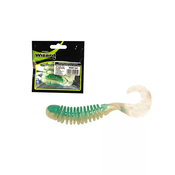 Wizard Harpex Power Twister Green 6cm Momeală artificială 5 buc.