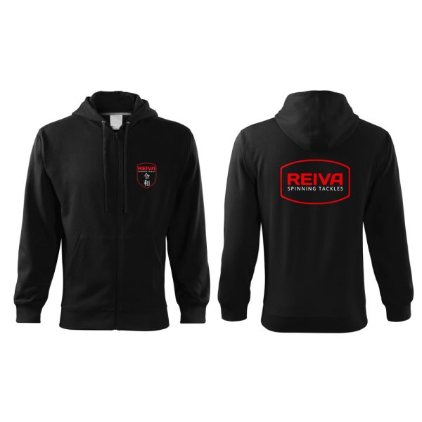 Reiva Hanorac Negru cu fermoar și glugă 2XL