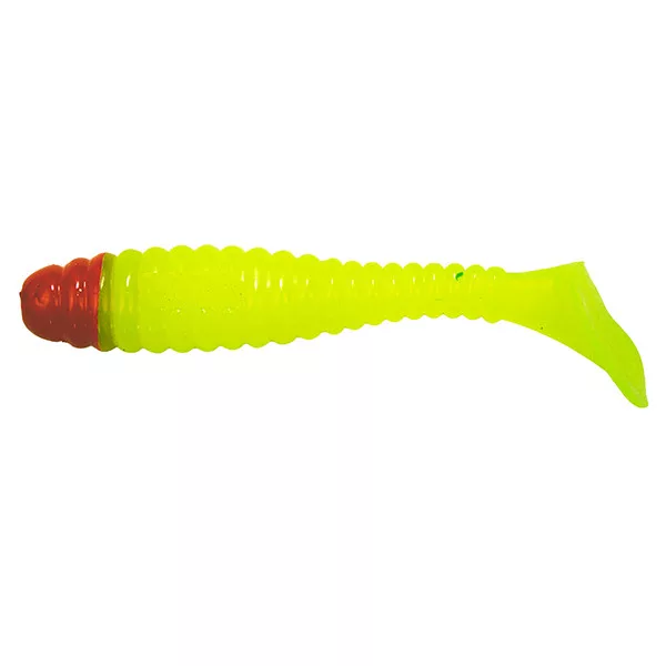 Manns Swimmin Grub FCHRH-Fluosárga Pirosfejű 11cm Plasztik Csali 4db