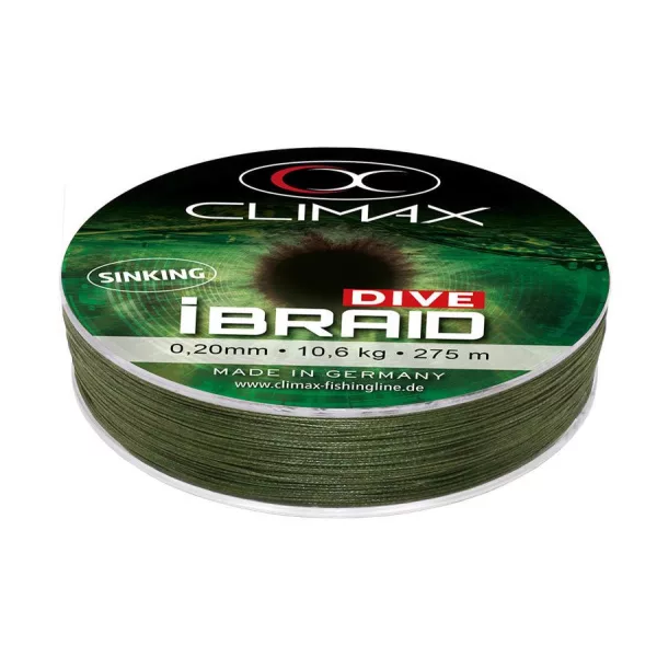 Climax iBraid Dive Sinking Olive Green 135m 0,18mm 9,5kg Fonott Főzsinór