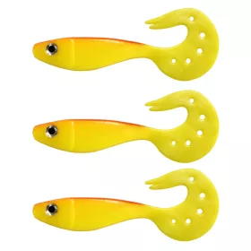   Nevis Twister Shad Vantage 9cm 6,56gr 3buc/pachet /galben-roșu/ Nălucă plastică