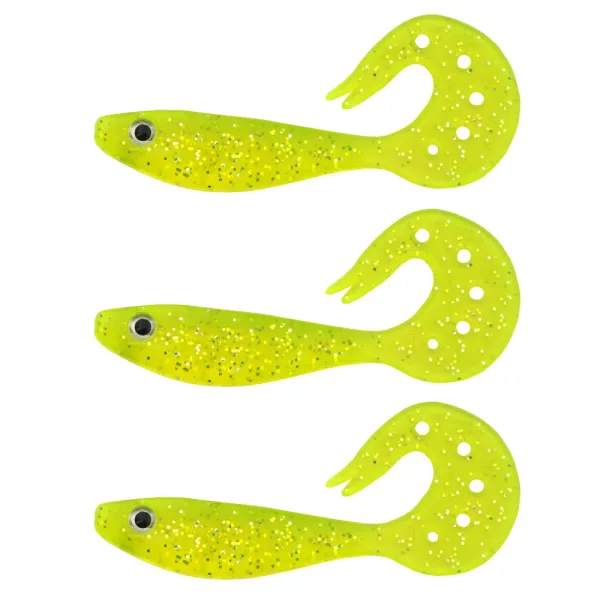Nevis Twister Shad Vantage 9cm 6,56gr 3buc/pachet /galben-sclipici/ Nălucă plastică