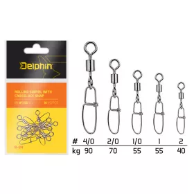 Delphin Vârtelnță rotativă cu agrafă Crosslock BN/4/0