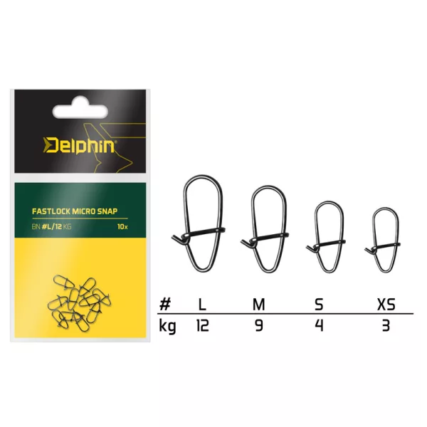 Delphin Fastlock micro snap /10 buc L/12kg