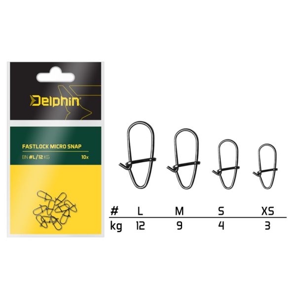 Delphin Fastlock micro snap /10 buc S/4kg