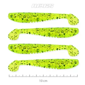   Nevis Impulse Shad 10cm 6,92gr 4buc/pachet Sclipici Verde Fluo Nalucă plastic