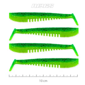   Nevis Impulse Shad 10cm 6,92gr 4buc/pachet Sclipici Verde Nalucă plastic