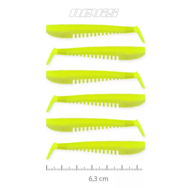 Nevis Impulse Shad 6,3cm 1,77gr 6buc/pachet Verde Fluo Nălucă de plastic