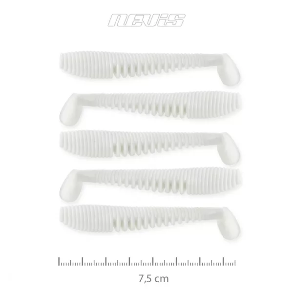 Nevis Impulse Shad 7,5cm 3,05gr 5buc/pachet Alb Nălucă de plastic