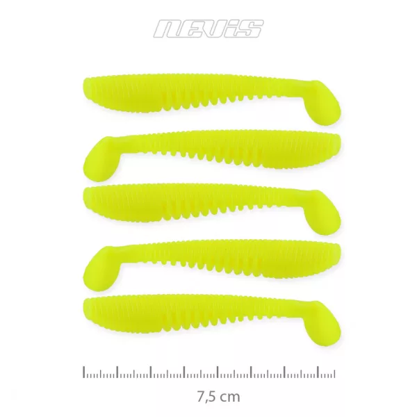 Nevis Impulse Shad 7,5cm 3,05gr 5buc/pachet Galben-lămâie Nălucă de plastic