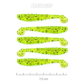   Nevis Impulse Shad 7,5cm 3,05gr 5buc/pachet Verde Fluo Sclipici Nălucă de plastic
