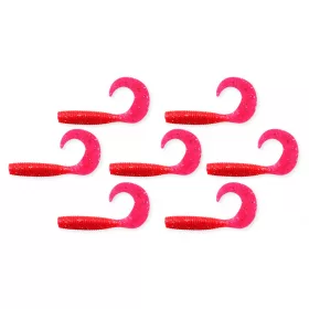   Nevis Twister 6cm 2,54gr 7buc/pachet Roșu Sclipici Nălucă de plastic