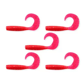   Nevis Twister 7,5cm 4,17gr 5buc/pachet Momeală plastic Roșu Paiete