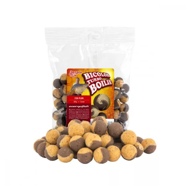 Benzar Turbo Bicolor Boilie Pește-Prună 250G 20Mm
