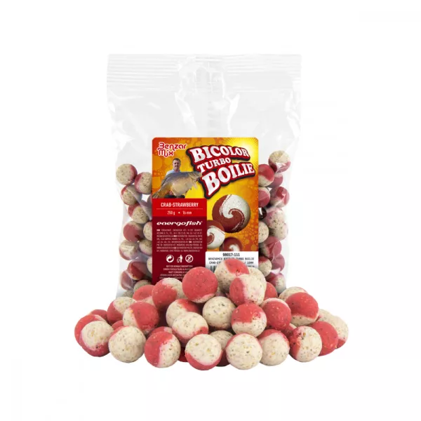 Benzar Turbo Bicolor Boilie Rac-Căpșună 250G 16Mm