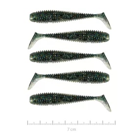   Nevis Vantage Swinger 7cm 2,96gr 5buc/pachet Momeală din plastic cu sclipici Albastru-Auriu