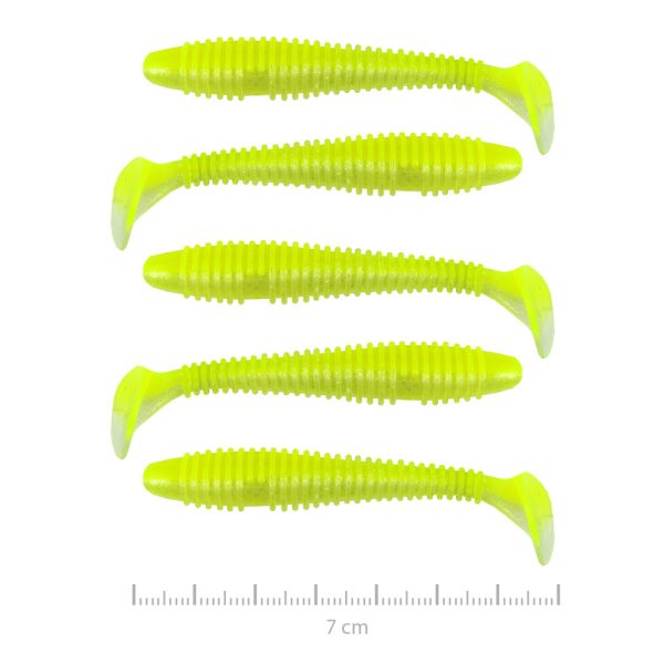 Nevis Vantage Swinger 7cm 2,96gr 5buc/pachet Momeală din plastic cu sclipici Fluo Verde II.